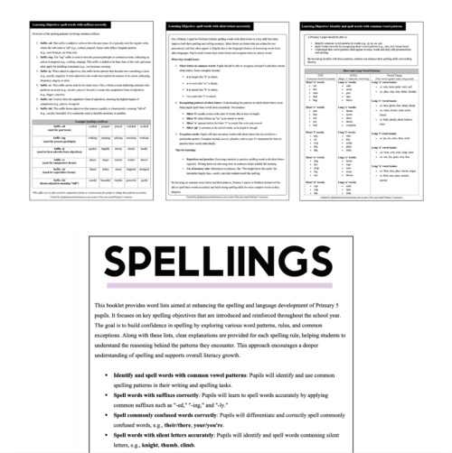 Primary 5 (Spellings)