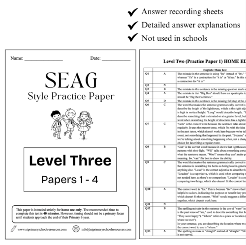 Level 3 Practice Papers (1-4)