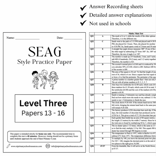 Level Three Papers (13-16)